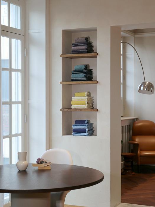 Songwol Towel Hotel Collection Stripe Solid 44 5-Piece Hotel Towel Blue