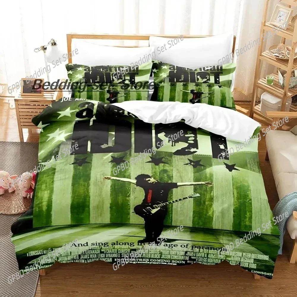 Green Day 'AMERICAN IDIOT 3D NOU Huse de pilotă Huse de pernă Set de lenjerie de pat Decorare Dormitor Adult Fată Copii Single Dublu Mare