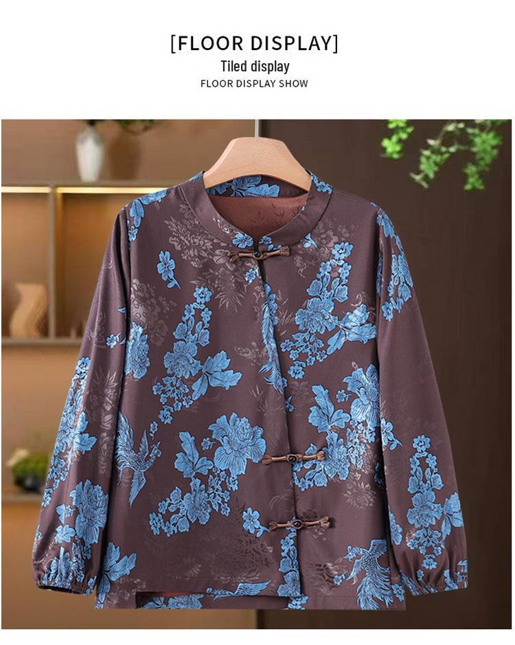 2025 Spring/Autumn High-End Light Luxury Women's Chinese Jacquard Tang Suit Long-Sleeve Shirt