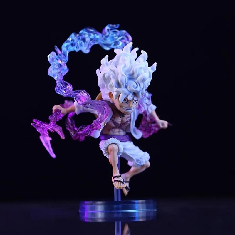 Bandai POLYVINYL CHLORIDE children's all-in-one action figure, mini Luffy Gear 5, sun goddess statue, animation statue, miniature figure collection