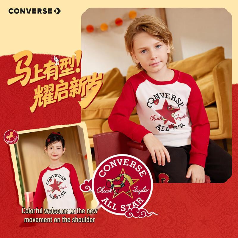 Converse Boys' Festive Red Long-Sleeve T-Shirt