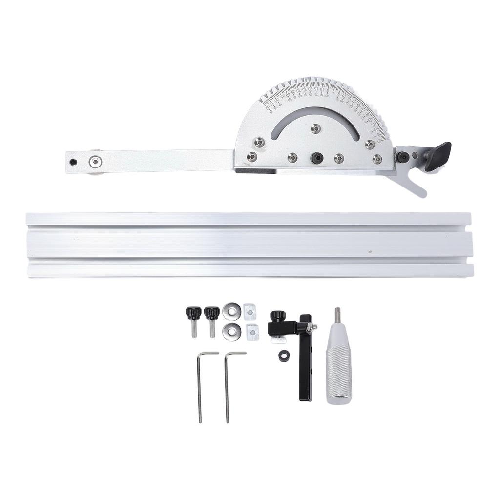 410mm Table Saw Miter Gauge Adjustable Angle Aluminum Alloy Push Ruler Tool with Flip Stop