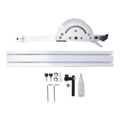 410mm Table Saw Miter Gauge Adjustable Angle Aluminum Alloy Push Ruler Tool with Flip Stop