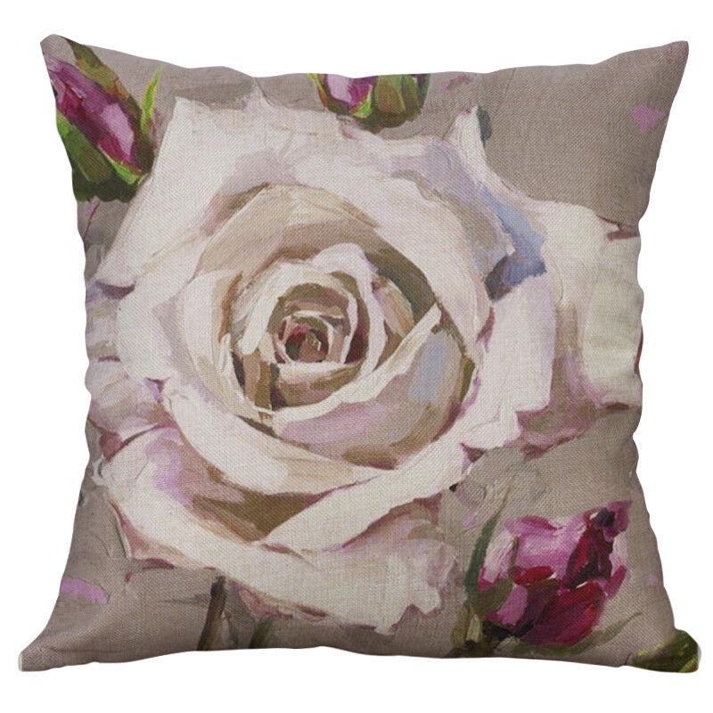 Vintage Flower Cotton Linen Cushion Cover Soft Decorative Pillow Case For Home Comfort