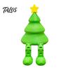 PLA Tree Ornament Christmas Figurine with Articulated Legs, 3D Printed Xmas Holiday Statue, Mini Desk Decoration for Home Office Shelf Green Decor