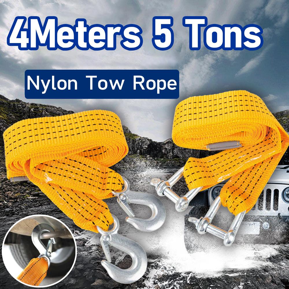 Universal Trailer Rope Car Motorcycle Trucks Nylon Super-powerful Towing Pull Rope Strap Hooks Outdoor Emergency Car Accessories