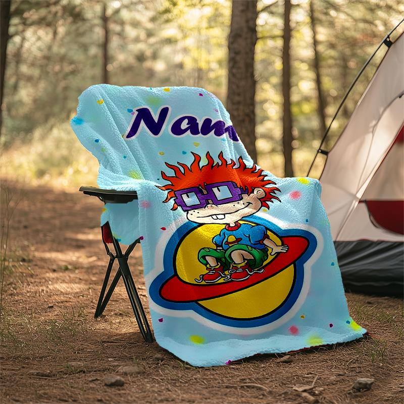 Personalized Custom Name Blanket - Rugrats Print Design,Blanket for Sofa,Bed,Travel,Camping - Soft and Warm, Great Gift