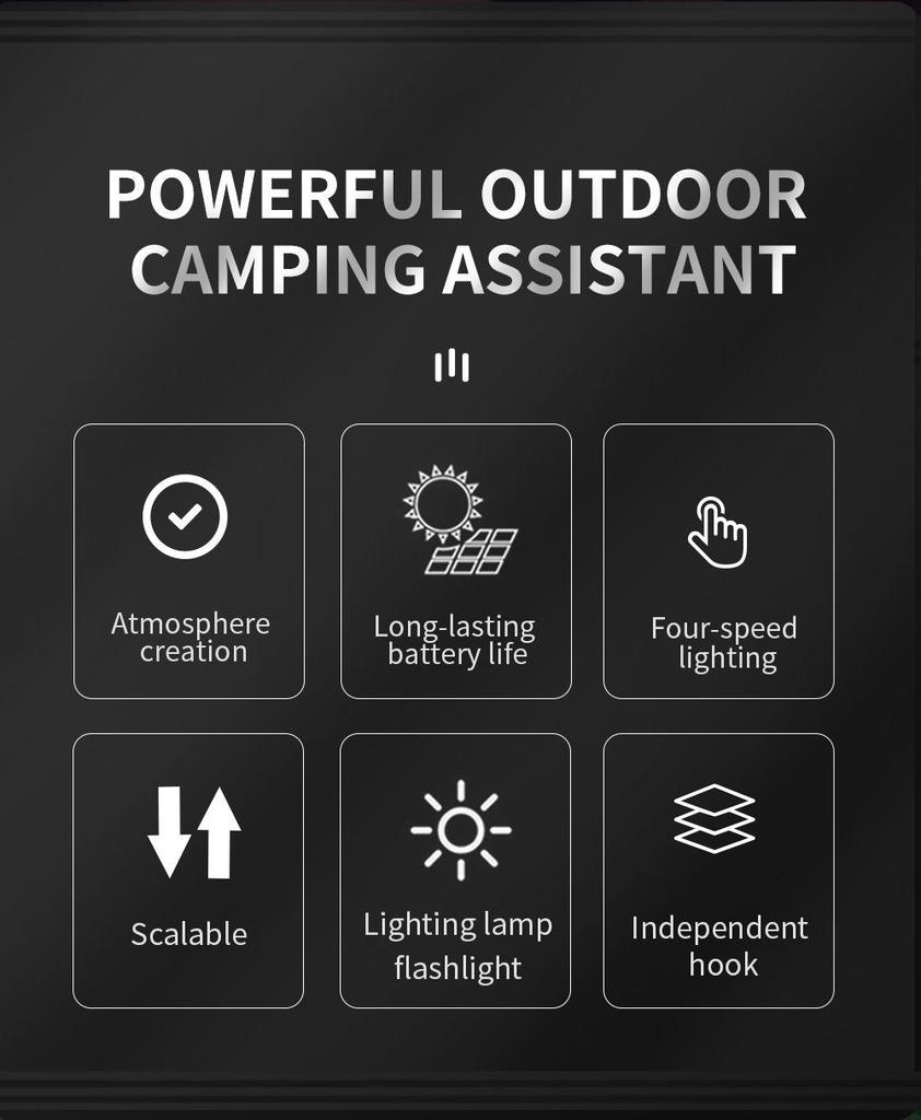 Rechargeable Telescopic Camping Lantern with Dual Color Temperature