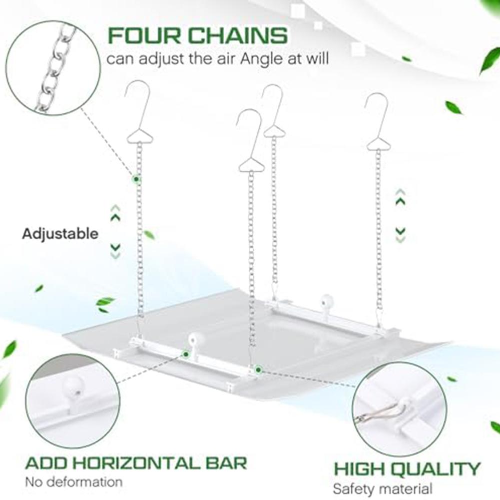 Verstellbare Luftstrom-Lüftungsgitterabdeckung HVAC-Zubehör AC-Lüftungsdeflektor ABS- und PVC-Materialien Entwickelt für abgehängte Decken