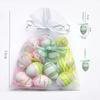 12PCS Plastic Easter Eggs Hanging Ornament Happy Easter Party Kids Gifts Home Decor Easter Tree Basket Colorful Eggs Decoration