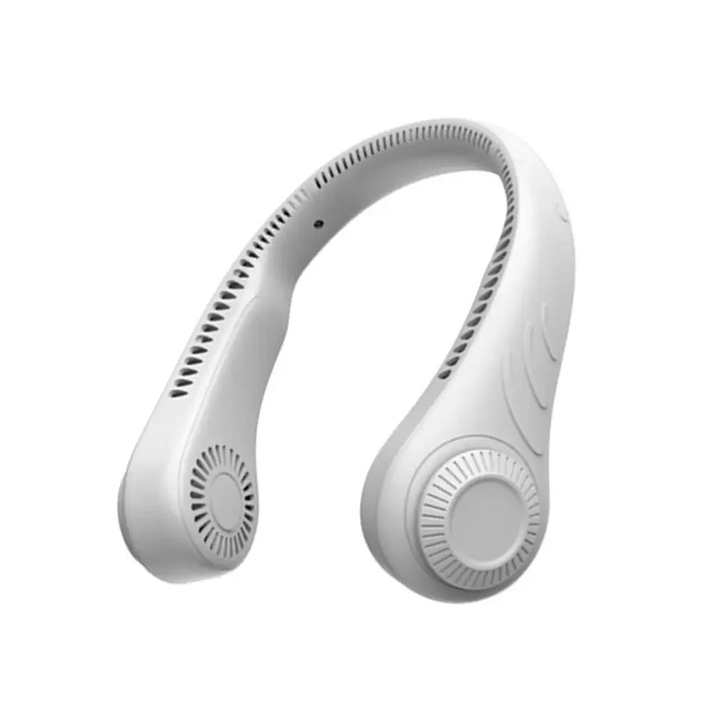 

Portable Hanging Neck Bladeless Air Cooler Cooling Wearable Neckband Leafless Fan USB Rechargeable Mini Necklace Fan белый