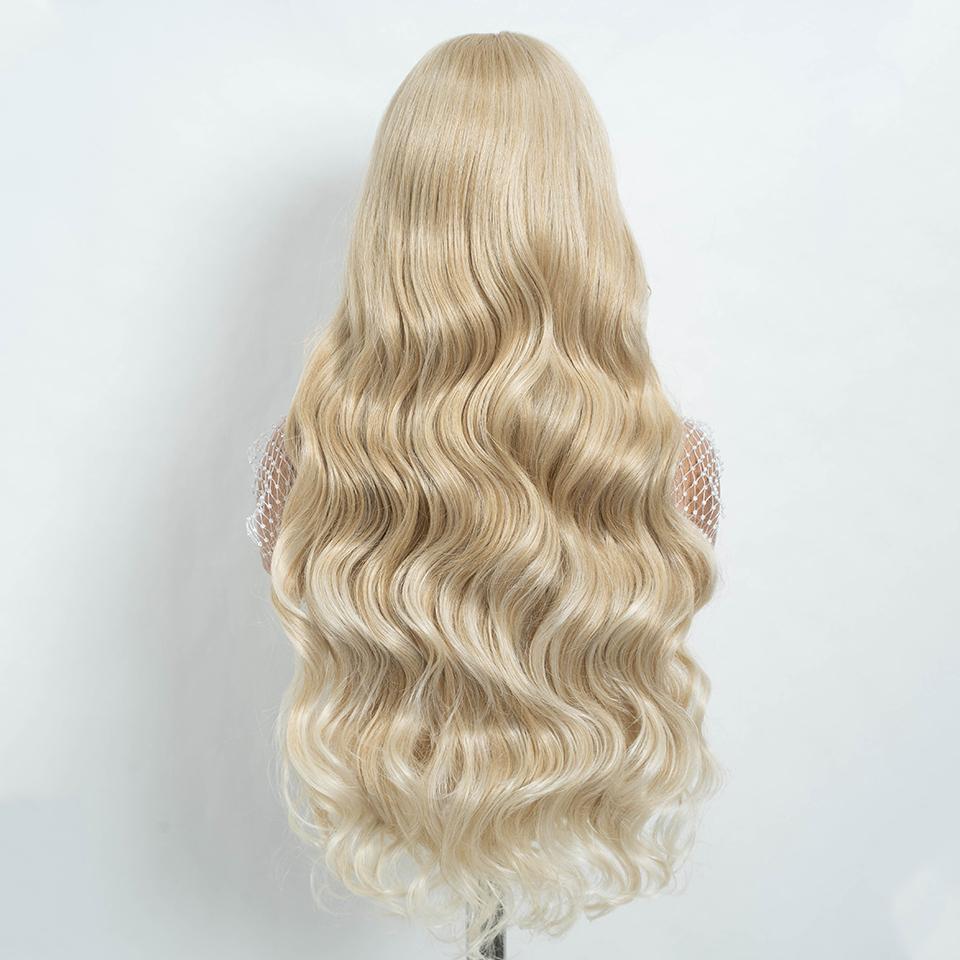 Synthetic Body Wave Lace Front Wigs For Women 28 inch Omber Blonde Black Lace Frontal Wigs Heat Resistant Fiber Cosplay Wig