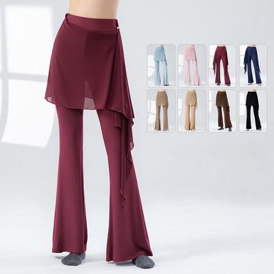 Haine Dans Modern Femei Talie Înaltă Panglică Largi Pantaloni cu Picior Larg Adulți Practică Dans Clasic Yoga Body
