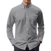 Men's Color Long Sleeve Casual Shirt with Turn-Down Collar for Everyday Wear and Sports