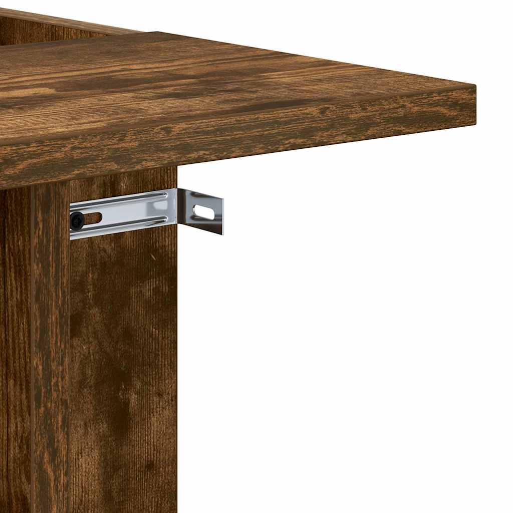 Side Table Smoked Oak 35 x 40 x 55 cm Wood Based Material
