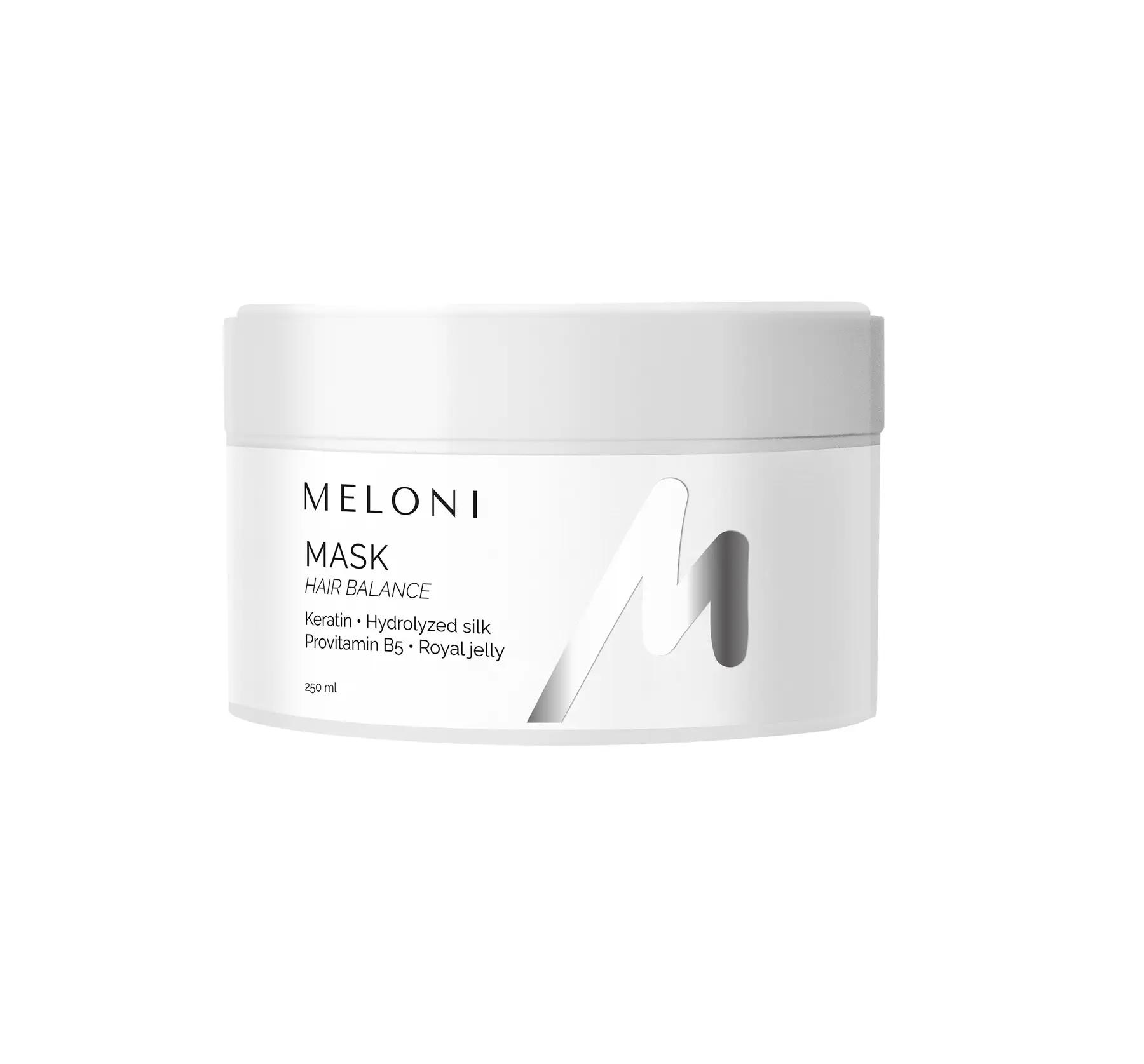 

Відновлююча маска з кератином та гідролізатом шовку MASK HAIR BALANCE MELONI 250 мл