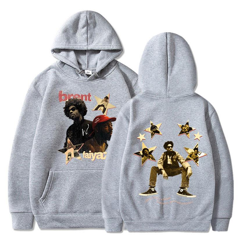 Rapper Brent Faiyaz Mikina s kapucí Hudební album Tisk Mikina s dlouhým rukávem Hip Hop Vintage Streetwear Unisex Gotické Oversized Pulovry