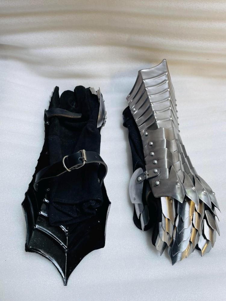 Šarvai Viduramžių Plieninės Pirštinės Vėlyvosios Gotikos Riterio Pirštinės