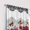 Set Of 2 Dark Rose Butterfly Print Curtains Suitable Bedroom Living Room Kitchen Decoration Home Window Curtain Polyester Perfect For Sitting