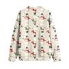 Women's Casual Christmas Print Button Jacket, Outerwear for Holiday Parties and Daily Wear