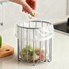 Multifunctional Trash Bag Holder Stainless Steel Rubbish Drain Basket  Organizational Tool
