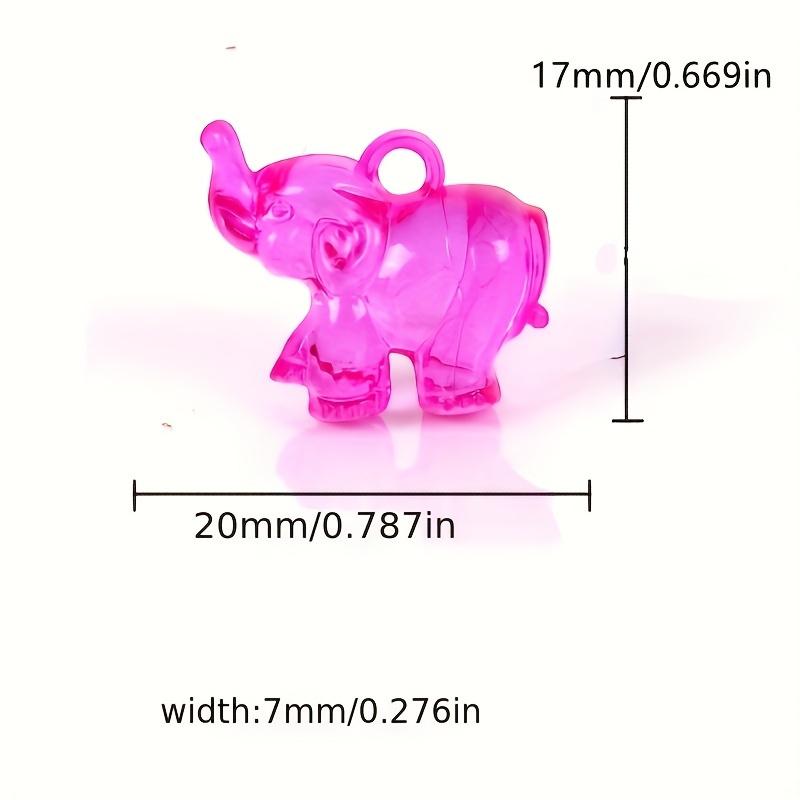 50 pieces of elephant charm acrylic crystal imitation pendant, used for DIY jewelry making and handicraft accessories
