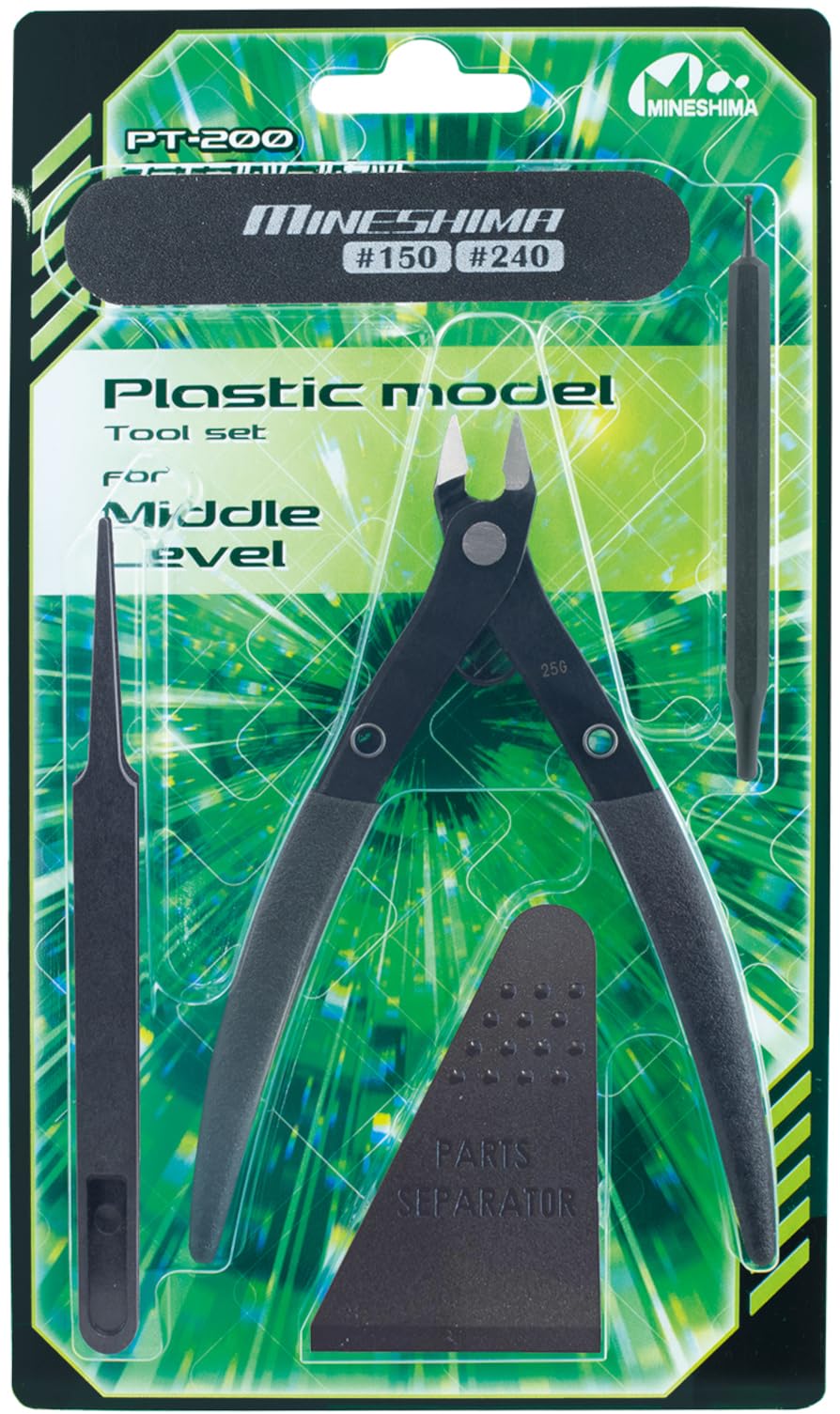 

Mineshima Пластиковый инструмент для моделирования Средний Набор инструментов для хобби PT-200, зелёный