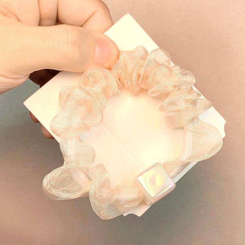 Korean Simple Mesh Scrunchies Women Girls Elastic Hair Rubber Bands Accessories Tie Hair Rope Headdress Headwear Ponytail Holder