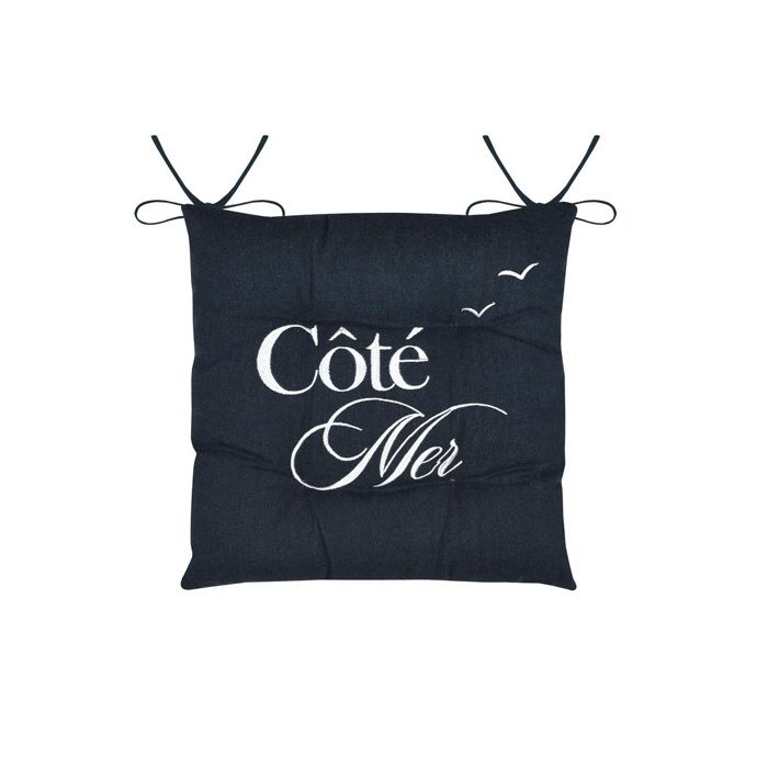 Galette de chaise marine 38x38 cm Côté Mer