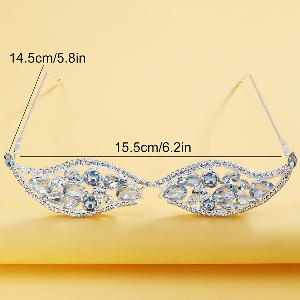 Rhinestones Eyeglasses Frame Crystal Geometric Face Decorative Frame Face Jewelry No Lens Sunglasses Frame Party Eyewears