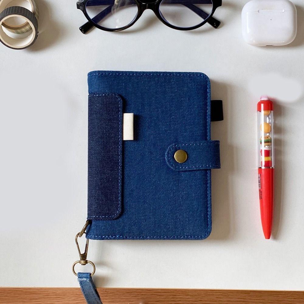 Refillable Retro Denim Notebook Loose Leaf Handwritten Diary Planner Journal Notebook Student