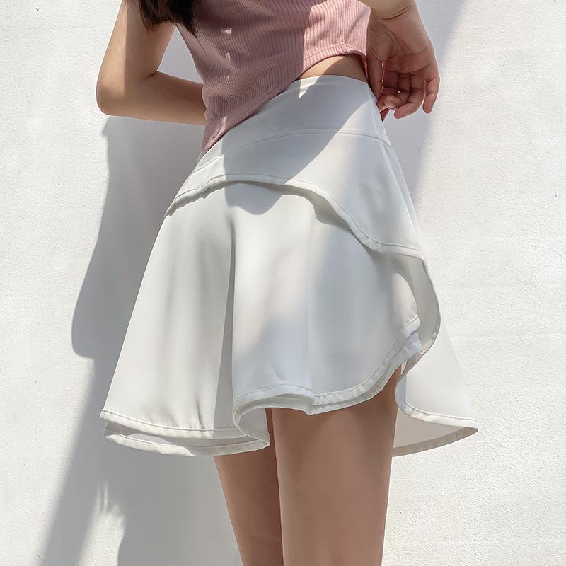 

Спортивная юбка-шорты с высокой посадкой, быстросохнущая, для бега, тенниса и йоги Large белый