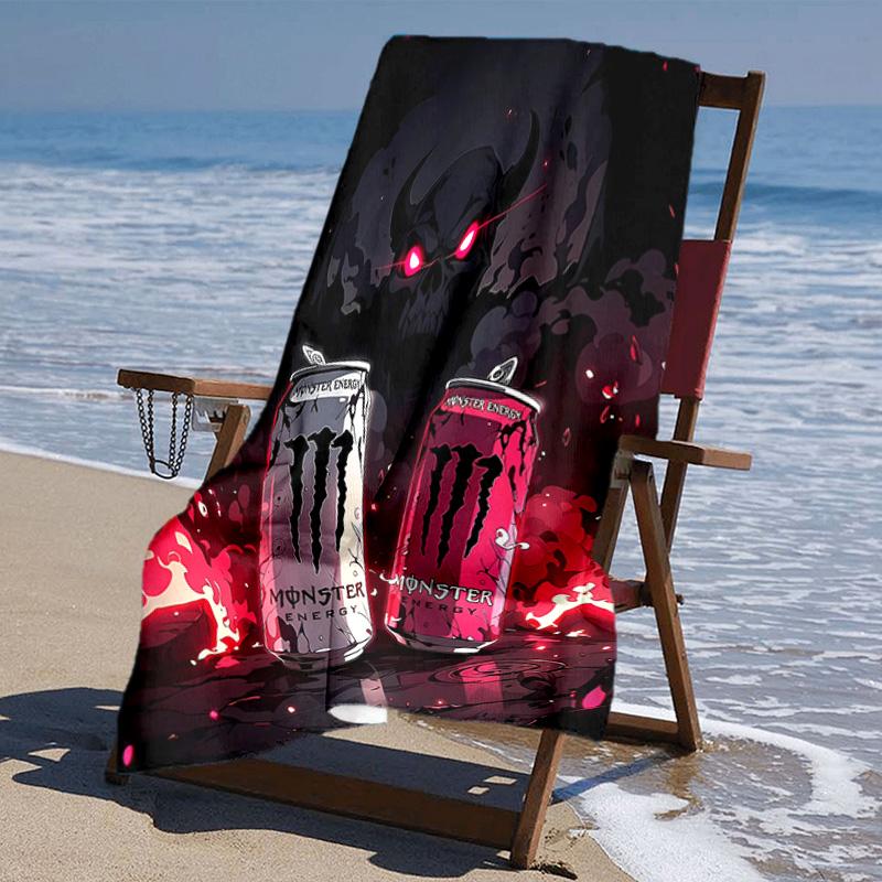 Beweis Strandtuch mit Monster Energy LOGO Muster - weich, saugfähig, schnelltrocknend, maschinenwaschbar - perfekt zum Schwimmen, Camping, Baden