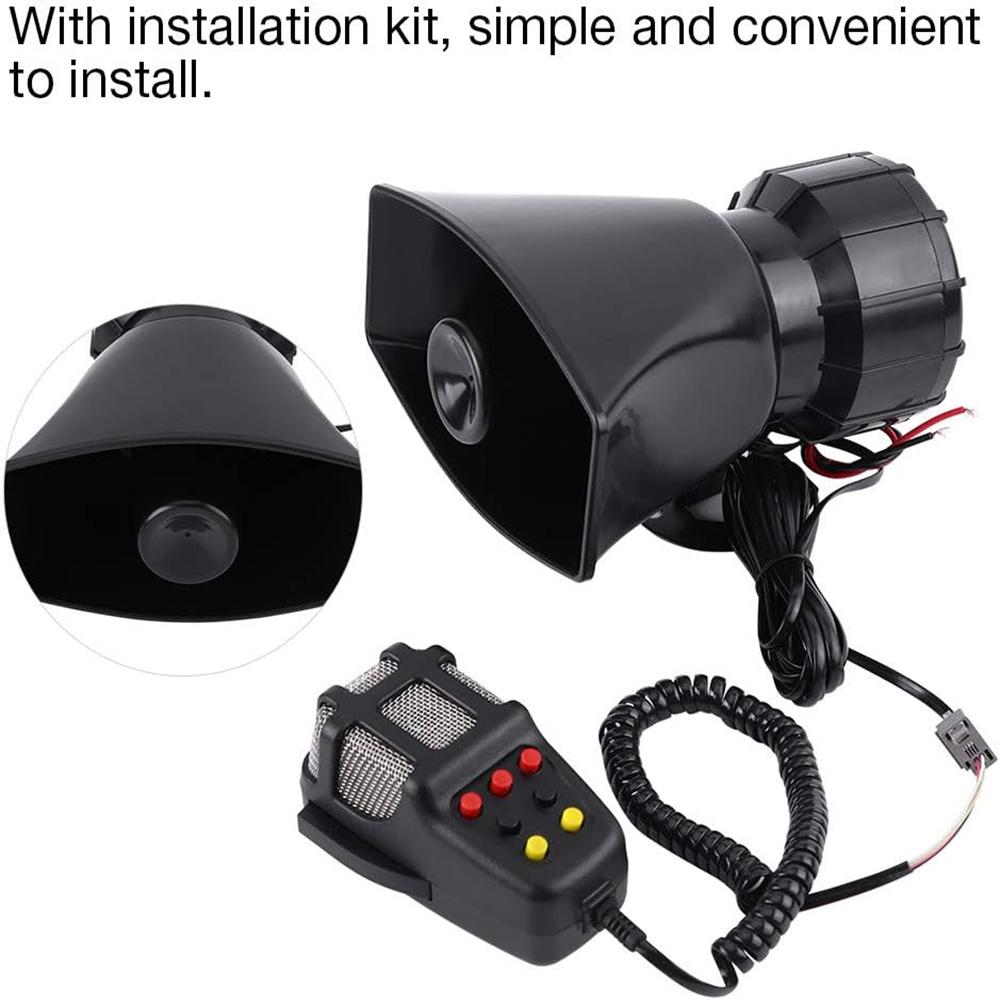 7-Sound Loud Car Warning Alarm Truck Alarm Loudspeaker 12V Siren Air Horn Megaphone Police Firemen Car Horn 110DB
