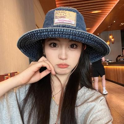 Sun Protection Big Brim Sun Hat With Drawstring Sun Cap Korean Fashion Western Cowboy Hats  Summer