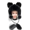 Hat women's winter new cute bear ear hat plush hat thickened warm outdoor ear protection Lei Feng hat