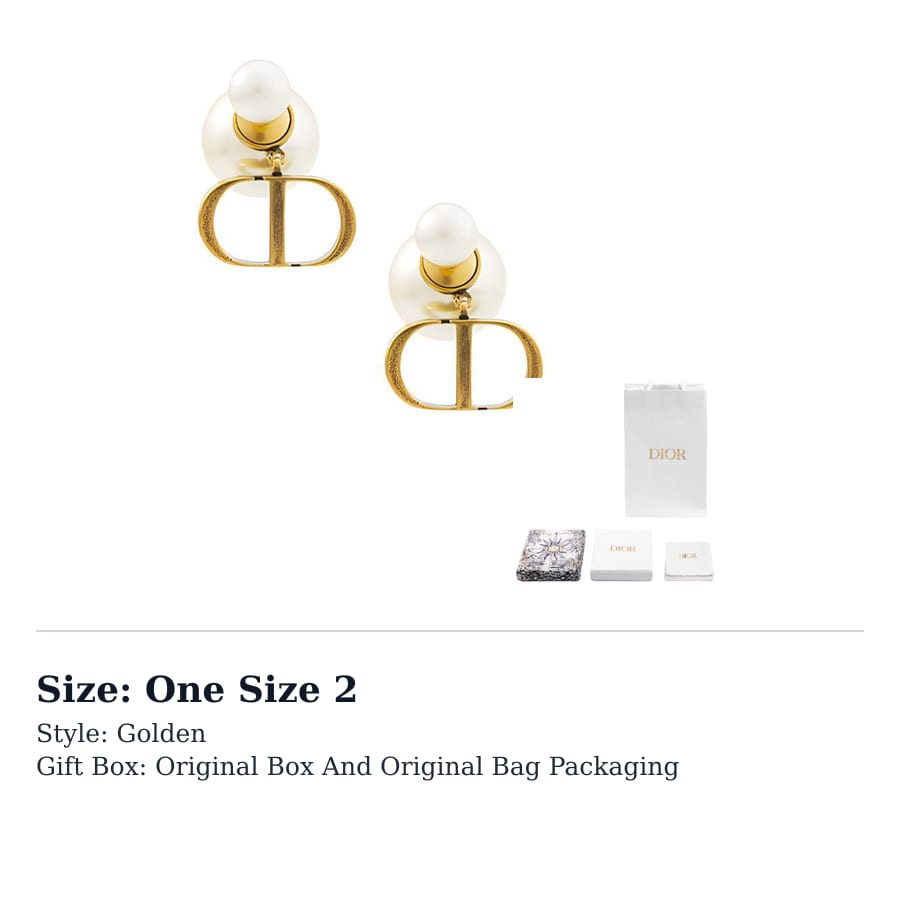 Dior White Resin Earrings Women's Gold E1293TRIRS-D908