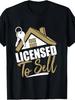 Men'S 'Authorized ' Real Estate Graphic T-Shirt - Round Neck Short Sleeve, Featuring a Golden House