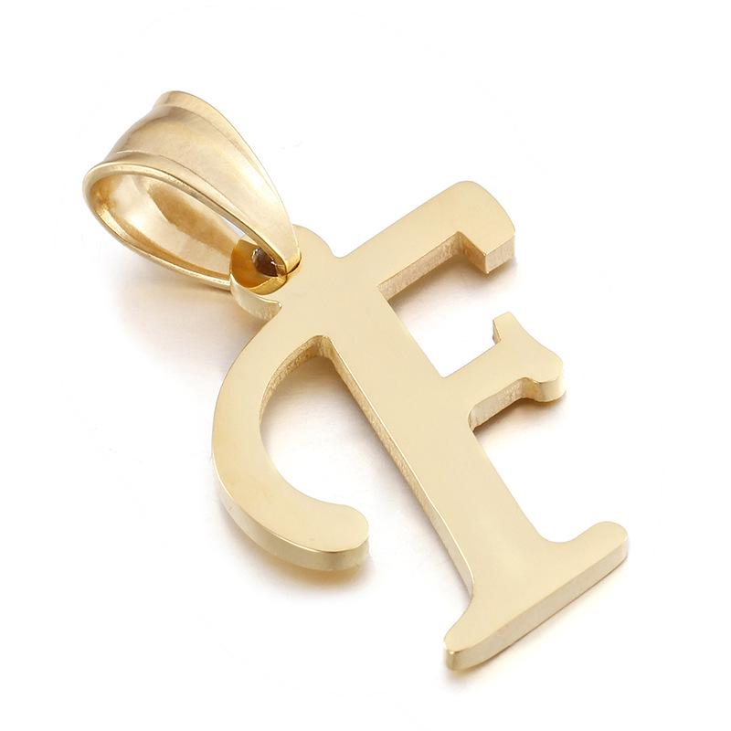 European and American Style Stainless Steel Pendant Jewelry - 26 Golden Titanium Steel Letters