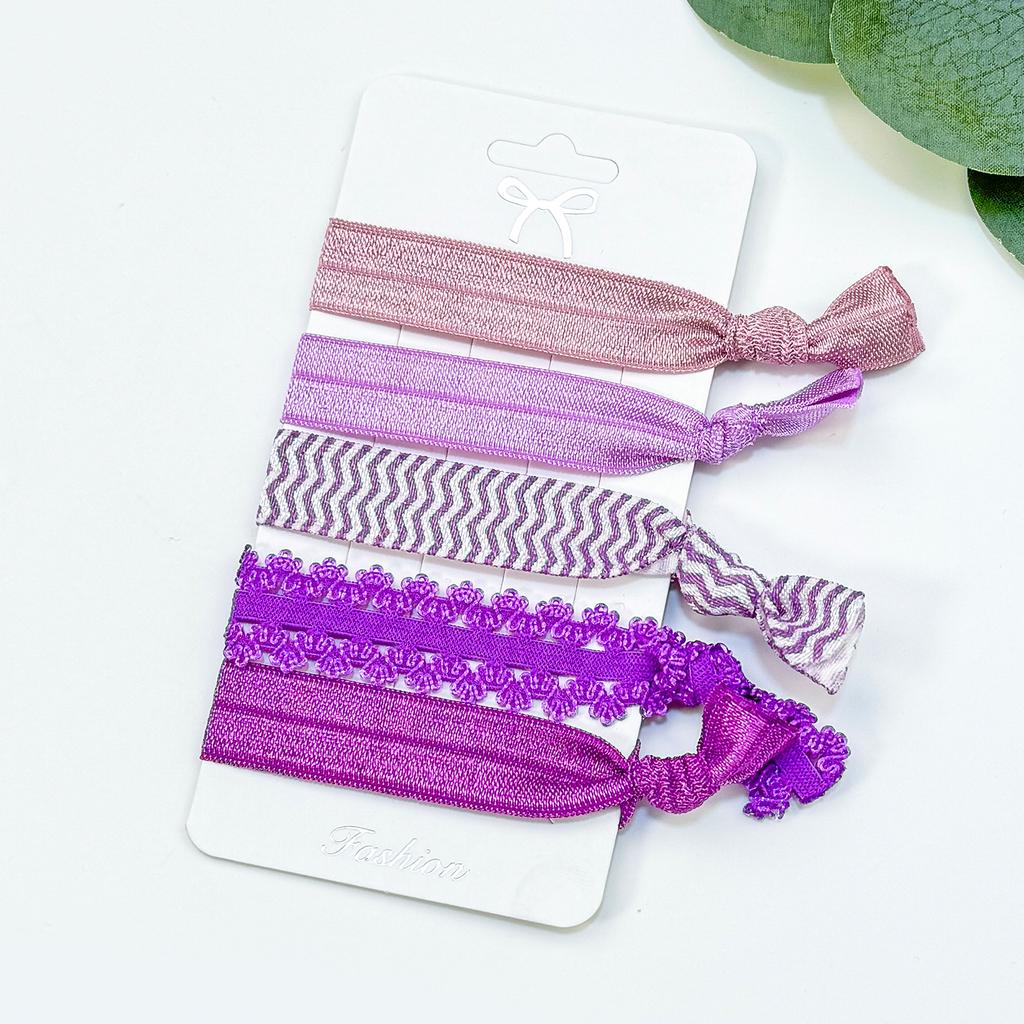 5pcs/set Girls Elastic Hair Ties Cute Flower Headbands Hair Bands Print Hairbands Women Girls Ponytail Holder Hair Accessories
