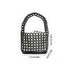 Handmade Beaded Woven Bag Pure Color Openwork Bag Fashion Hollow Out Bag  Girls