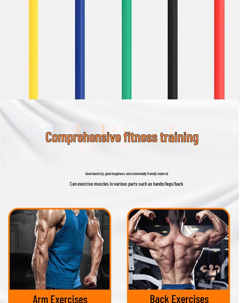 11-Piece Adjustable Multifunctional Resistance Band Set for Latissimus Dorsi Exercise and Training