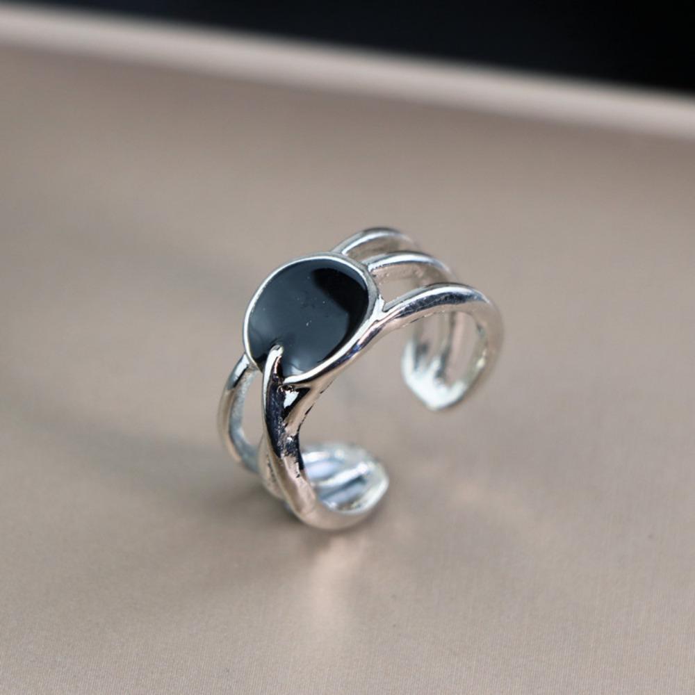 European and American Men's Trendy Metal Ring, Retro Style Cool and Handsome Design Totem Geometric Men's Ring