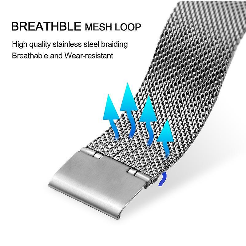 For Fitbit Charge 6/5 Adjustable Watchband Luxurious Metal Mesh Watch Strap Replacement Wristband