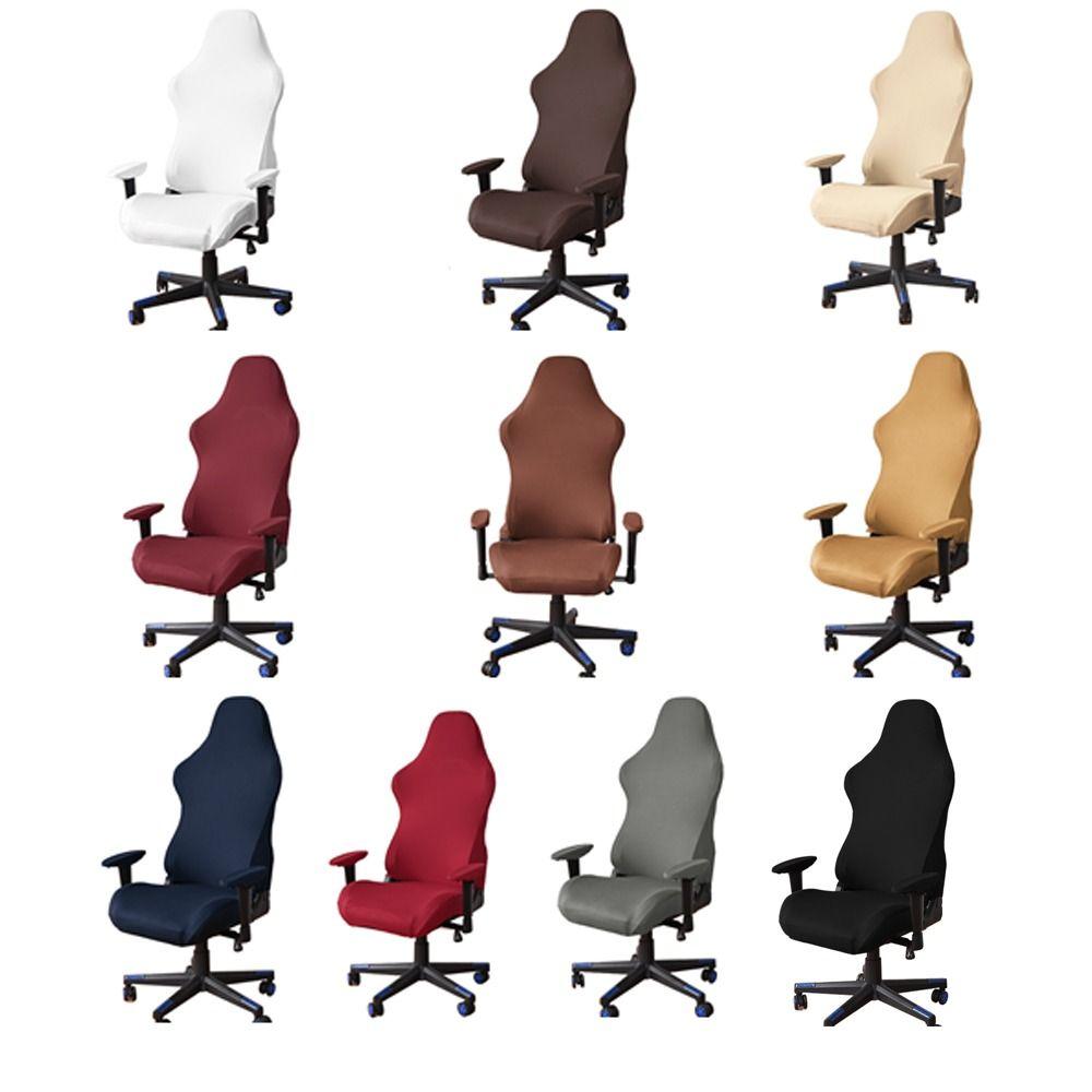 Solid Color Gaming Chair Cover Elastic Seat Cover Washable Protector Cover  Office Chair