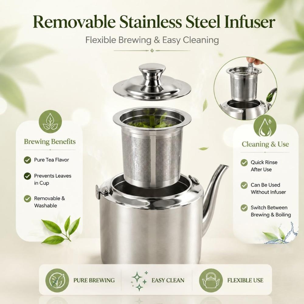 Stainless Steel Stainless Steel Teapot Top Handle Tea Kettle With Infuser For Gas Stove