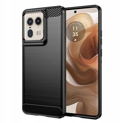 Case for Motorola Edge 50 Ultra, Silicone, Flexible, Strong Back, Black