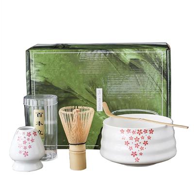 Sakura Tea Ceremony Utensil Set Matcha Matcha and Chashaku for Easy Matcha Perfect for Beginners - Japanese-Style Bowl, Whisk, Chasen, (Tea Scoop)