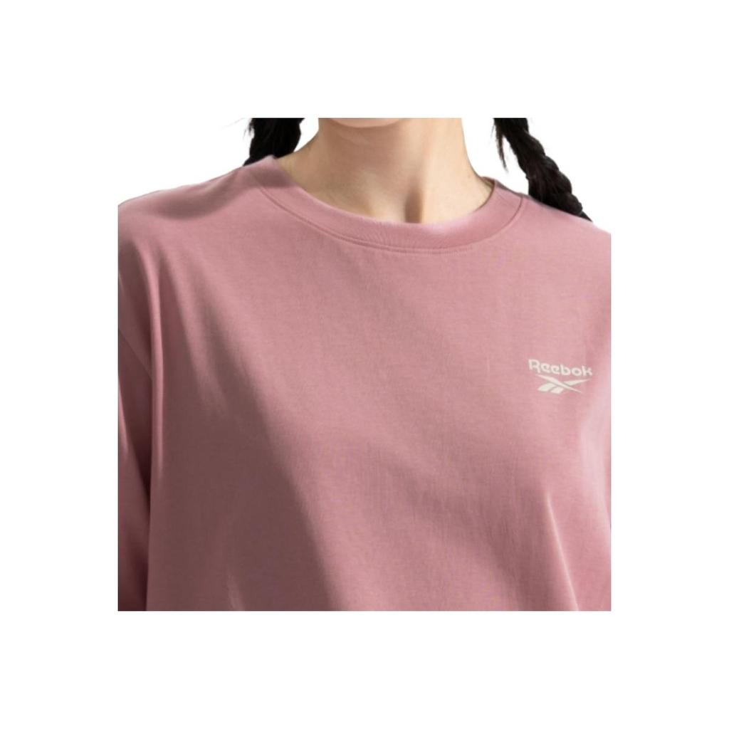 Reebok Casual Simple Comfortable Versatile Loose Round Neck Short Sleeve T-Shirt Unisex Tops Light-Pink 24SRM433UGF2