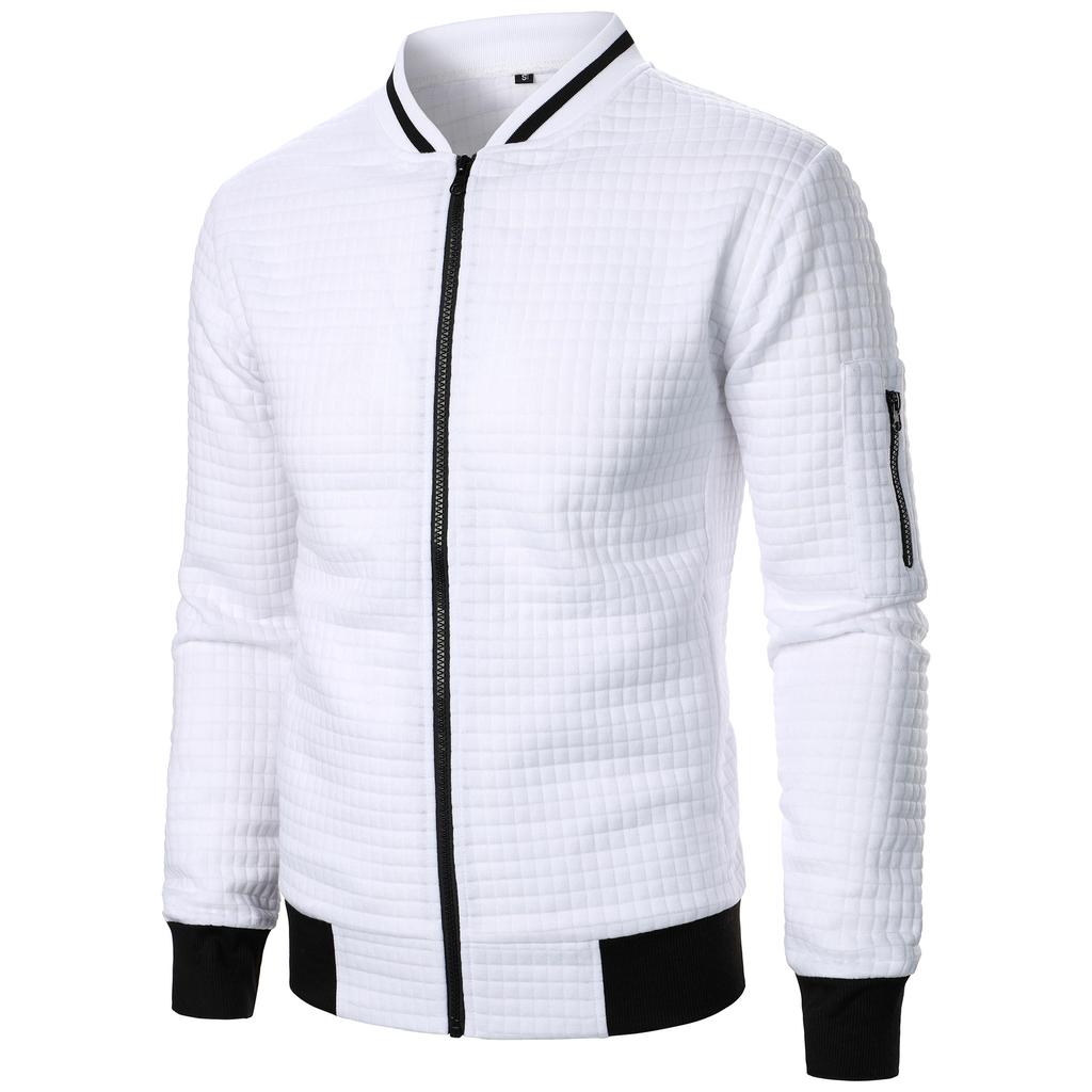 Spring Autumn Mens Long Sleeve Zipper Jacket Stand Up Coats Sport Outdoor Sweatwear Winter Warm Baseball Collar Sweatshirts
